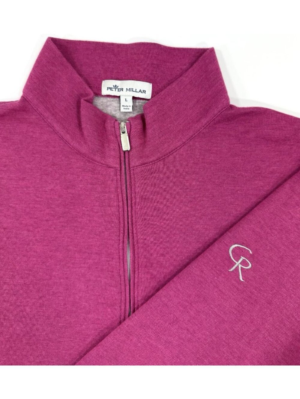Peter Millar Mens Crown Comfort Interlock 1/4 Zip Sweater Craig Ranch Sz Large